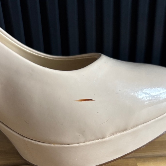 Patent Pink Nude Pointy Toe Platform High Heels - Picture 6 of 8